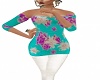 SS Teal Pink Flowers