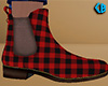Red Chelsea Boot Plaid M