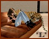 Hot Brown Sofa w/Tiger