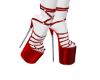 red cris-cross heels