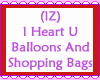 I Heart U Balloons Bags