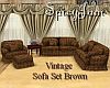 Vintage Sofa Set Brown