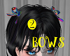 2 Multi Color Hair Bows