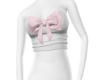 cropped bow white n pink