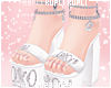 $K White Platform Heels