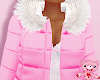 ! long pink puffer coat