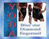 Blue star diamond nail