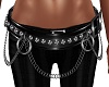 Black silver chain belt