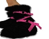 Black/Pink Fur boots