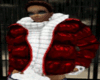 red jaket white scarf pf
