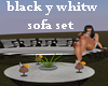 black y white sofa set