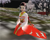 Red Crane Maiko Kimono