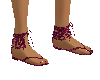 Maroon Beaded Sandals