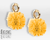 Orange Pompom Earrings