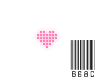 B68C - pink PIXEL HEART