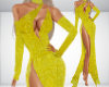 Beaded Sexy Yellow Gown