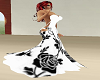 whte/black wedding dress