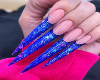 Blue Stiletto Nails F
