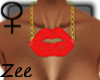 f|Red Lips Chain Gold