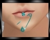 Emo Lip Blue safety pin