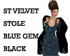 ST VELVET STOLE BLUEGEM