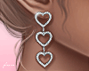 f. triple heart earrings