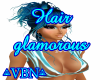 Hair back glamour bleu