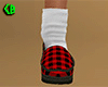 Red Plaid Slipper Sock F
