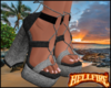 Black/Grey Denim Sandals