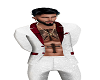 Shiny red and white suit
