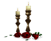 Candles with Red Roses