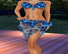 BlueBlack Bikni w/Sarong