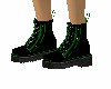 BLACK AND GREEN BOOTS
