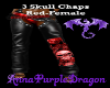 3Skull Chaps Red-Female