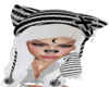 Mbi White Hair+B&W Hat