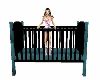 Blk/Teal Baby Crib