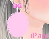 p. pink pompom earring