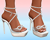 A*White Pearl Heels