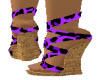 purple leopard wedge