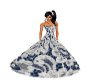 ball gown blue and white