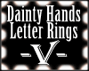 Silver Letter "V" Ring
