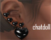 c]Black hearts* earrings