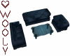 Dusted blue couch set