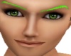 bright green eyebrows