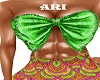 green denim bow