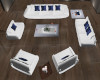 Sofa Set White/Blue