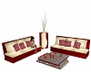 Red and Beige Couch set
