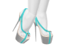 PW/Light Blue Heels