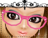 50s Nerd Glasses Pink