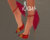 Red/Gold Peacock Heels